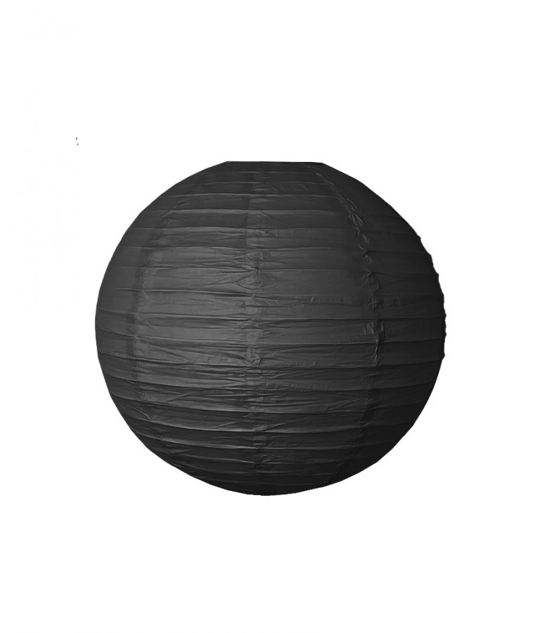 Black Round Paper Lantern 16in LookSharpStore