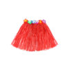 Short hula skirt with flowers in red colour in size of 40cm