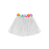 Short hula skirt with flowers in white colour in size of 40cm
