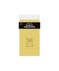 Gold Round Plastic Tablecover 213x213cm