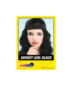 Groovy girl wig in black with wavy hair