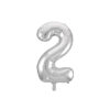 Silver "2" number symbol foil balloon
