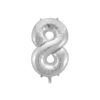 Silver "8" number symbol foil balloon