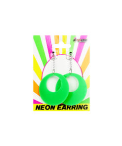Neon Green Oval Earrings