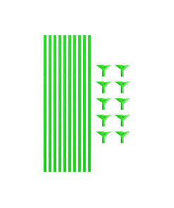Green colour balloon stick and cup set in pack of 10