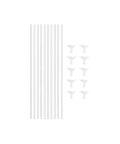 White colour balloon stick and cup set in pack of 10