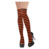 Orange and black striped thigh high stockings