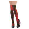 Red and black striped thigh high stockings