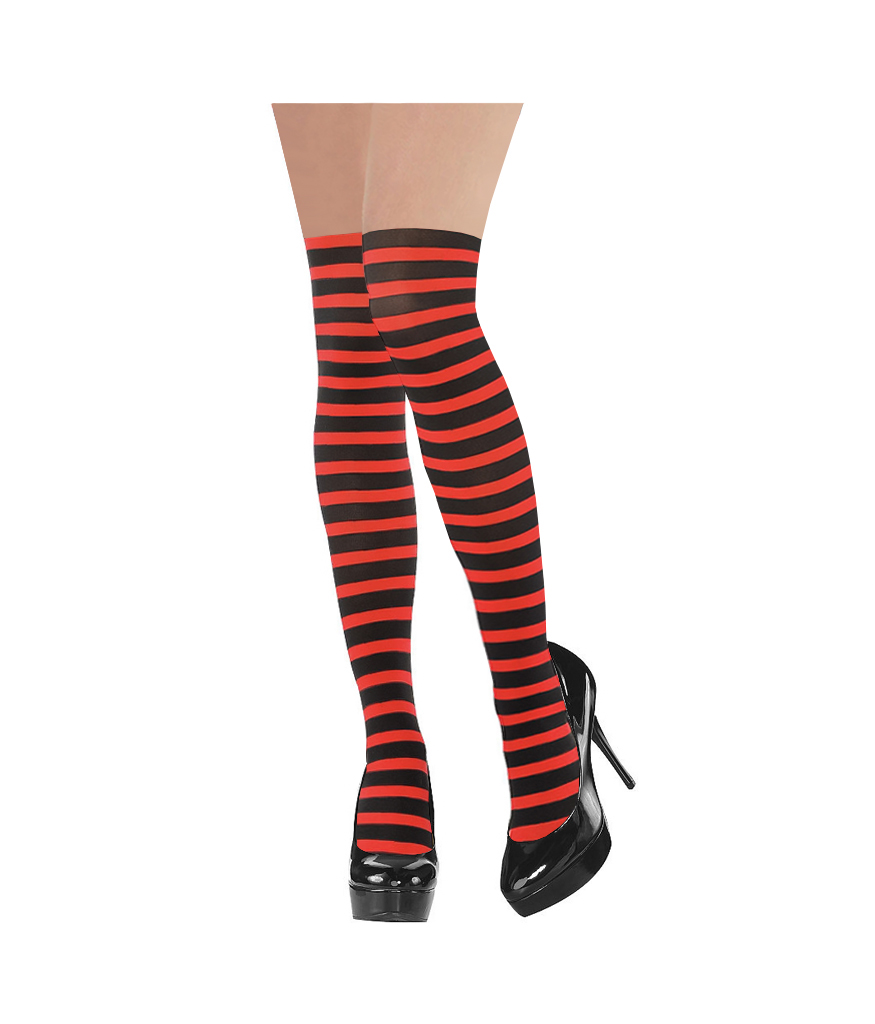 Red & Black Stripes Party Stockings | LookSharpStore