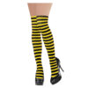 Yellow and black striped thigh high stockings