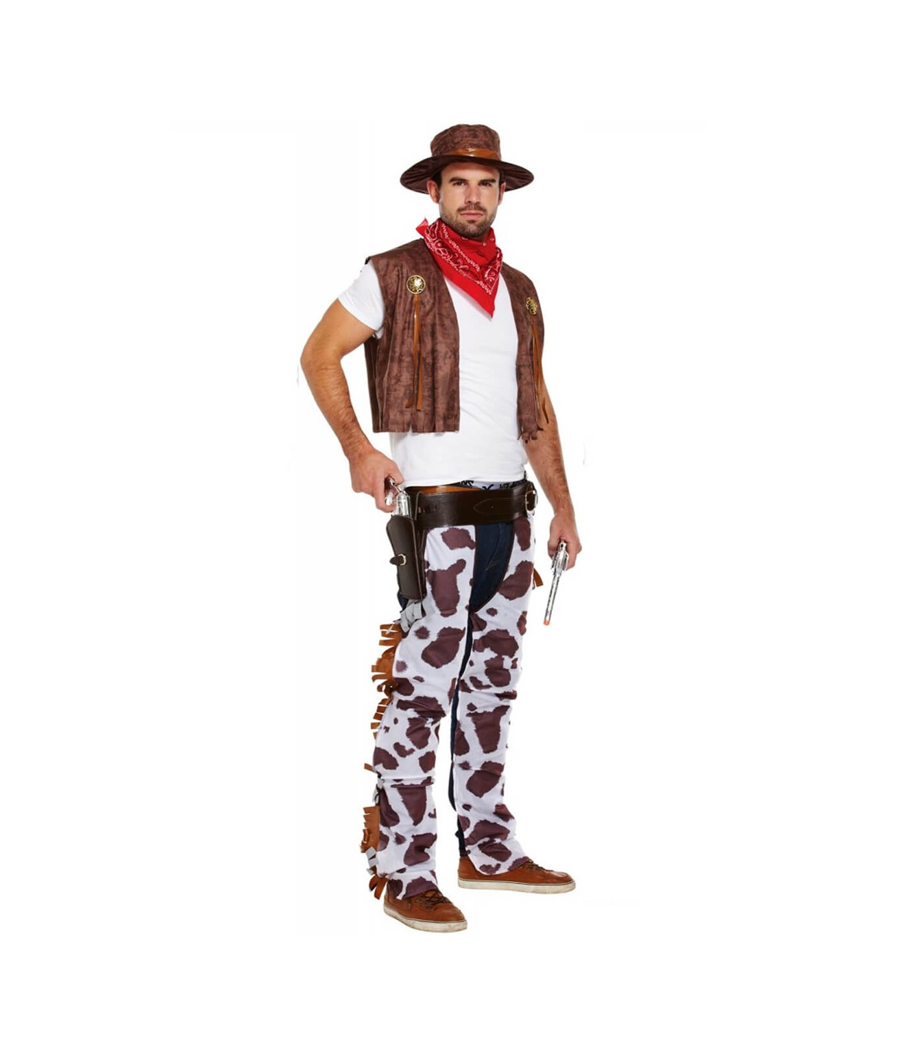 Western Cowboy Chaps Pants, Beige, One Size, Wearable Costume Accessory for  Halloween