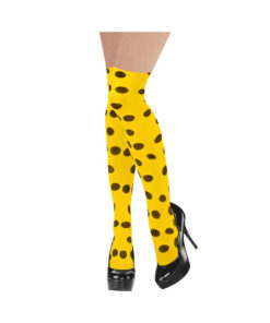 Yellow with black dots thigh high stockings