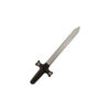Inflatable sword prop with black hilt and metallic grey blade in size of 80cm