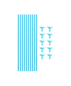 Blue colour balloon stick and cup set in pack of 10