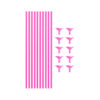 Hot pink colour balloon stick and cup set in pack of 10