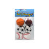 Assorted sponge balls in basketball, rugby ball, soccer ball and baseball design party favour coming in pack of 6