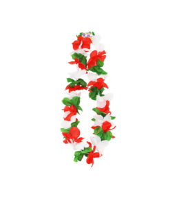 Mixed Colour Flower Lei (Red, Green & White)
