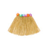 Short hula skirt with flowers in natural brown colour in size of 40cm