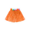Short hula skirt with flowers in orange colour in size of 40cm