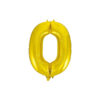 Golden "0" number symbol foil balloon