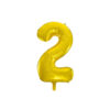 Golden "2" number symbol foil balloon