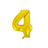 Golden "4" number symbol foil balloon