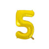 Golden "5" number symbol foil balloon