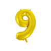 Golden "9" number symbol foil balloon