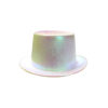 Shiny pearl white colour iridescent top hat