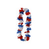 Mixed colour flower lei in red, white and blue colour