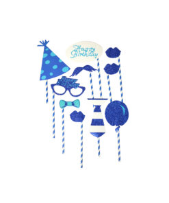 Blue birthday party photo props