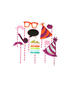 Pink birthday party photo props