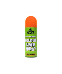 Orange glow in the dark coloured hair spray coming in container of 200ml
