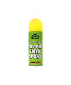 Yellow glow in the dark coloured hair spray coming in container of 200ml