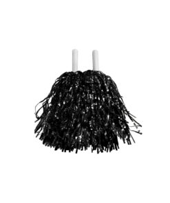 Black foil pompoms