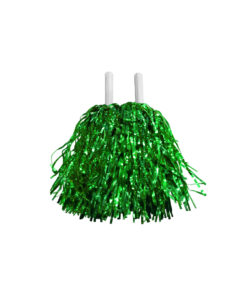 Green foil pompoms
