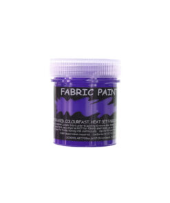 Purple fabric paint in 60ml tub with heat set application