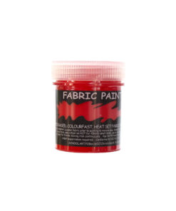 Red fabric paint in 60ml tub with heat set application