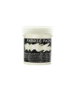 White fabric paint in 60ml tub with heat set application