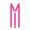Hot pink suspenders with Y back design and adjustable straps