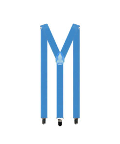 Light blue suspenders with Y back design and adjustable straps