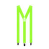 Neon green suspenders with Y back design and adjustable straps