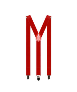 Red suspenders with Y back design and adjustable straps