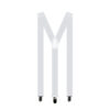 White suspenders with Y back design and adjustable straps