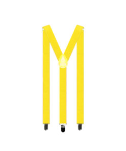 Yellow suspenders with Y back design and adjustable straps