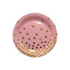 Light pink with gold polka dot design plates for BBQ barbeques in 9 inch size