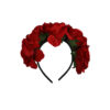 Headband with red rose petal design