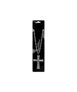 Alternative view of Metal Bling Necklace Silver Cross