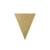 Glittery gold triangle with two holes and ribbon DIY paper flag banner