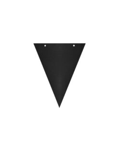 Solid black triangle with two holes and ribbon DIY paper flag banner
